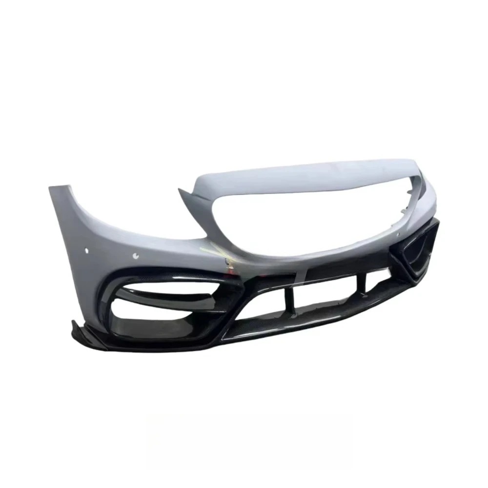 IMP Style Half Carbon Fiber Front Bumper for  W205 C Class C43 C63 2015-2021 Perfect Installation Cars Body Kit